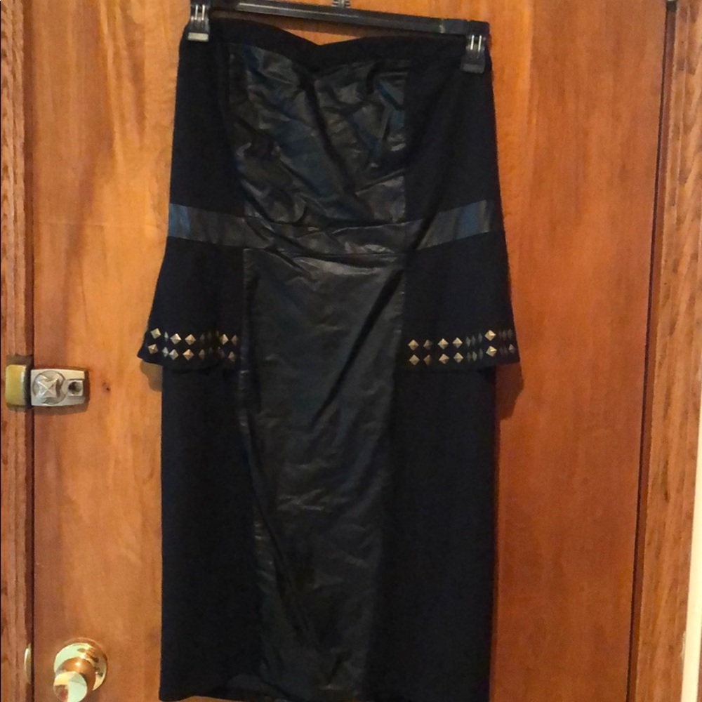 Strapless leather like dress